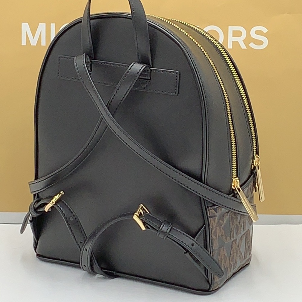 MICHAEL KORS ADINA MEDIUM BACKPACK BLACK MULTI LOGO - Picture 9 of 16